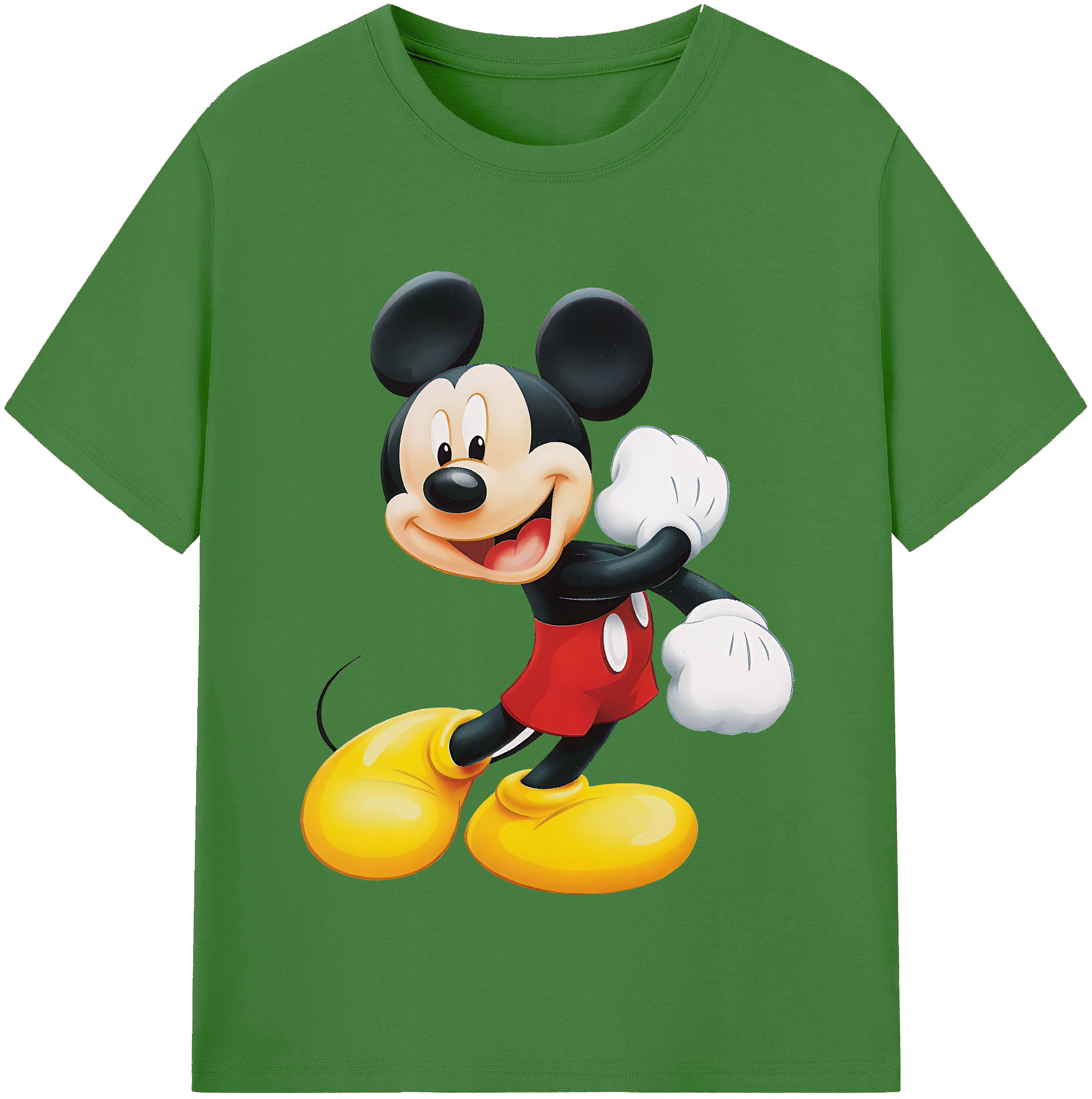 （画像用） ミッキーマウス Mickey Mouse レディースカジュアルプリントTシャツ（綿100％）